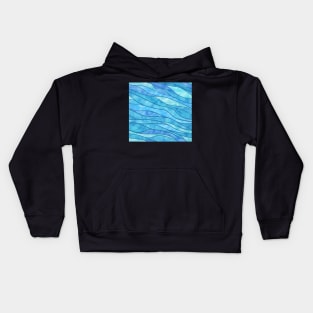 Blue Waves Ocean Abstract Kids Hoodie